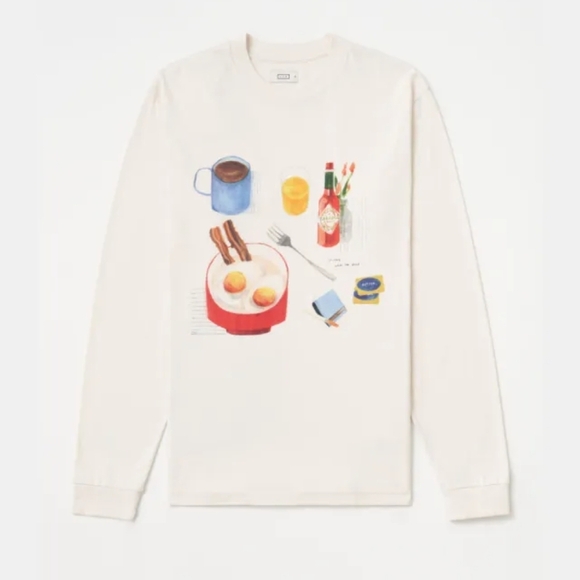 AYR Maggie Cowels Long Sleeve Breakfast Tee "I'll Sleep When I'm Dead" Cotton XS - Picture 3 of 16